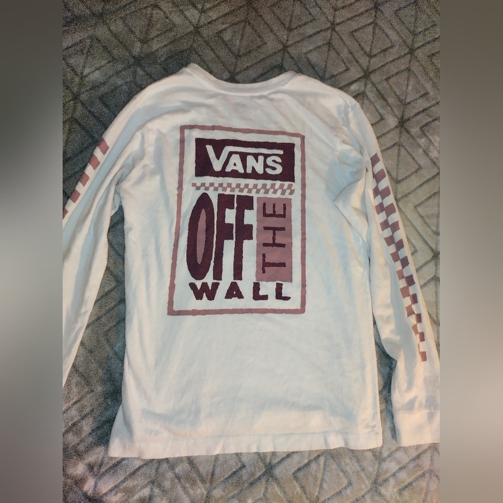 Vans shirt, Womens Small, White and pink